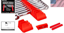 Load image into Gallery viewer, Compact Magnetic Wrench Organizer for 40 Tools - Modular Design, Textured Red