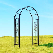 Load image into Gallery viewer, Intricate Black Archway Trellis for Climbing Plants - Weather-Resistant