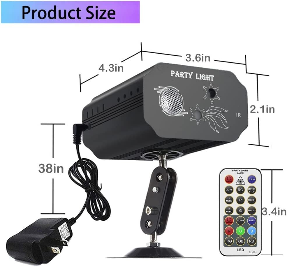 Multi-Effects Sound Activated Party Lights - Ideal for Weddings & Birthdays