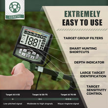 Load image into Gallery viewer, Professional Waterproof Metal Detector for Adults - 5 Modes, LCD Display, 12"...