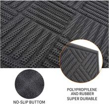 Load image into Gallery viewer, Water-Resistant Gray-Grid Outdoor Doormat - Easy to Clean, 61.5" x 36"