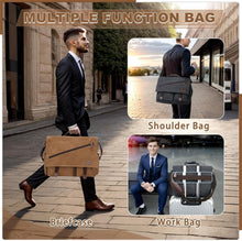 Load image into Gallery viewer, Elegant Cotton Canvas Messenger Bag with 14 Pockets - Ideal for Work &amp; Travel