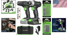 Load image into Gallery viewer, Compact 20V Cordless Drill and Impact Driver Combo with 11 Essential Accessories