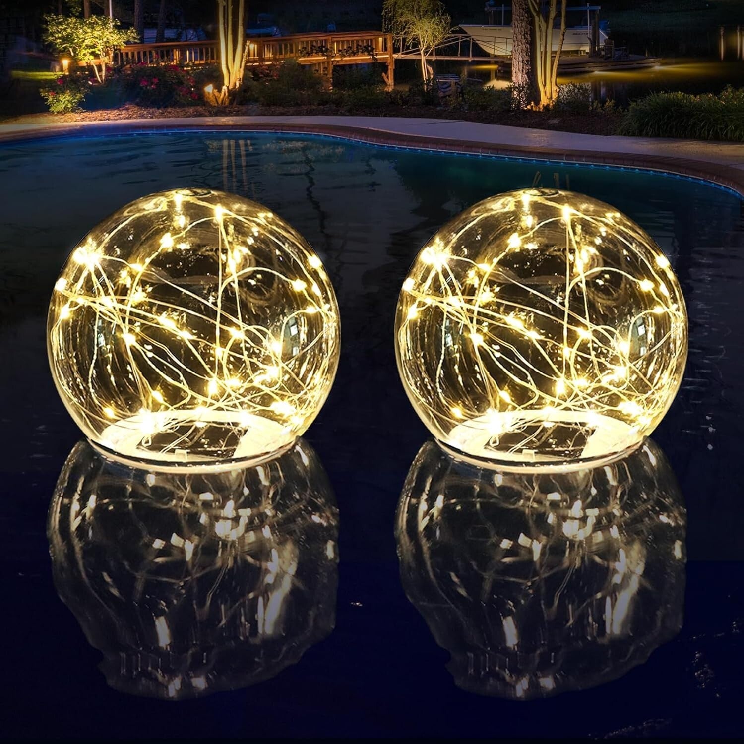 Enchanting 6.5 Inch Solar Powered Floating Pool Lights - Waterproof Mood Setters