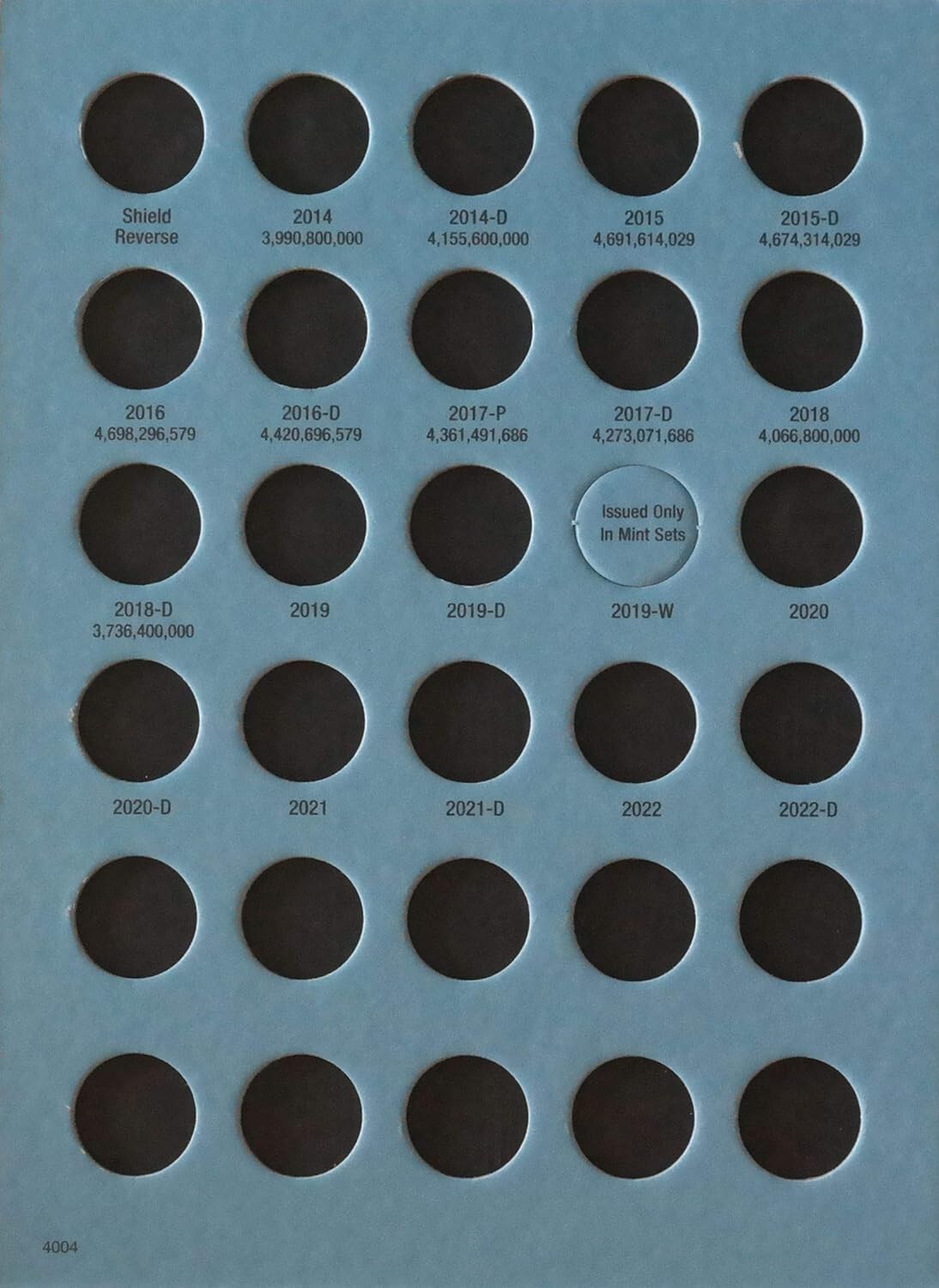 Four Volume Lincoln Cent Coin Folder Set in Federal Blue - Compact & Durable