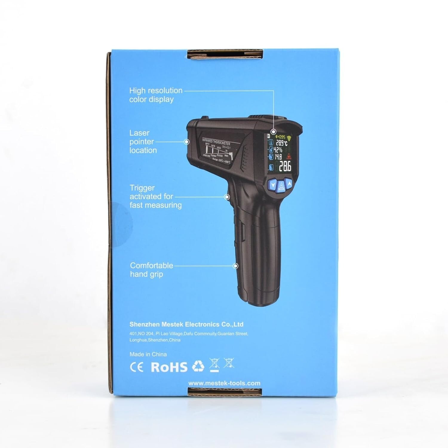 Multi-Functional Temperature Gun with Adjustable Emissivity - Ideal for Cooking