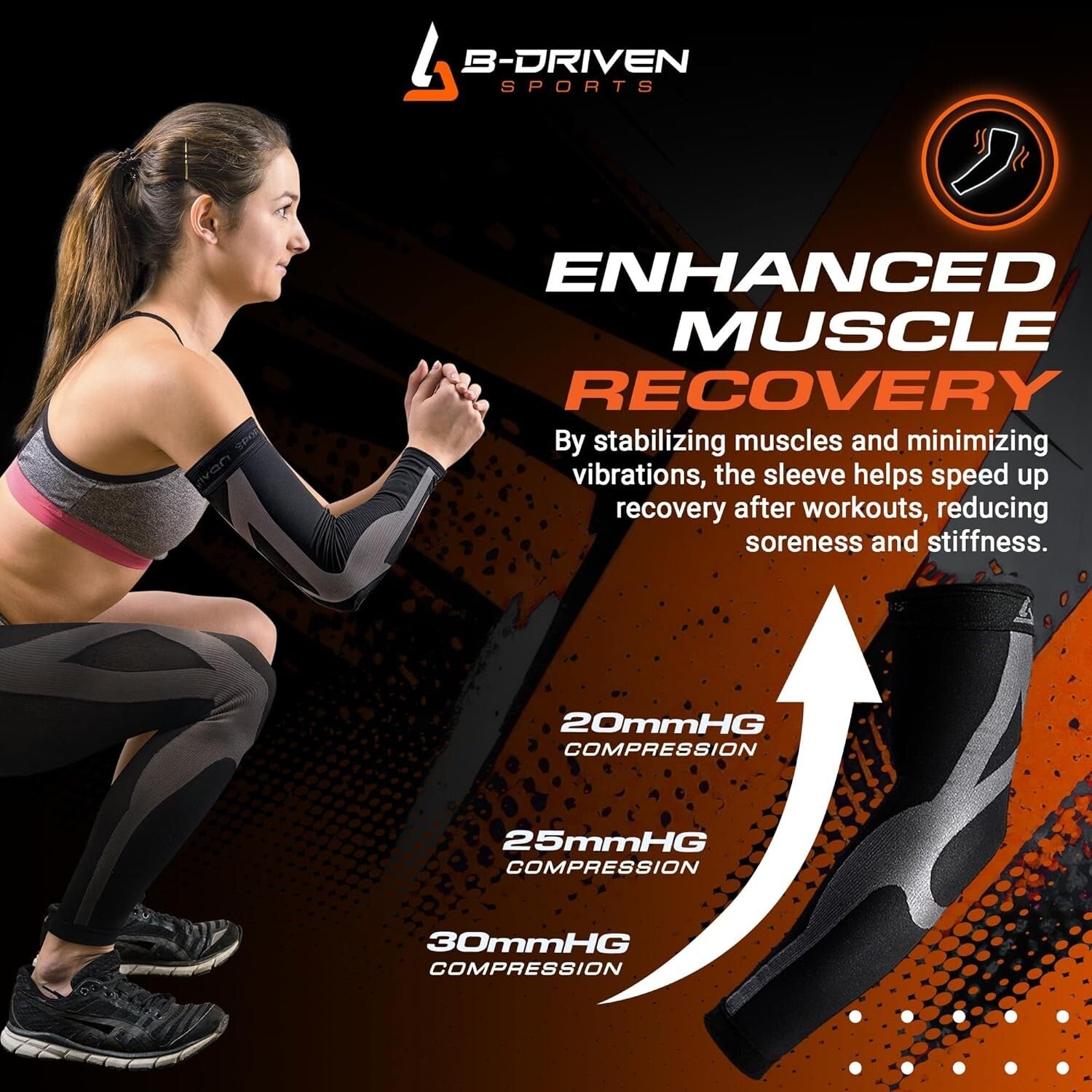 Medical Grade Compression Arm Sleeves - 20-30mmHg, Ideal for Athletes & Laborers