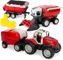 Load image into Gallery viewer, Farm Toy Tractor &amp; Harvester Playset - 18 Pc Interactive Learning Fun for Kids