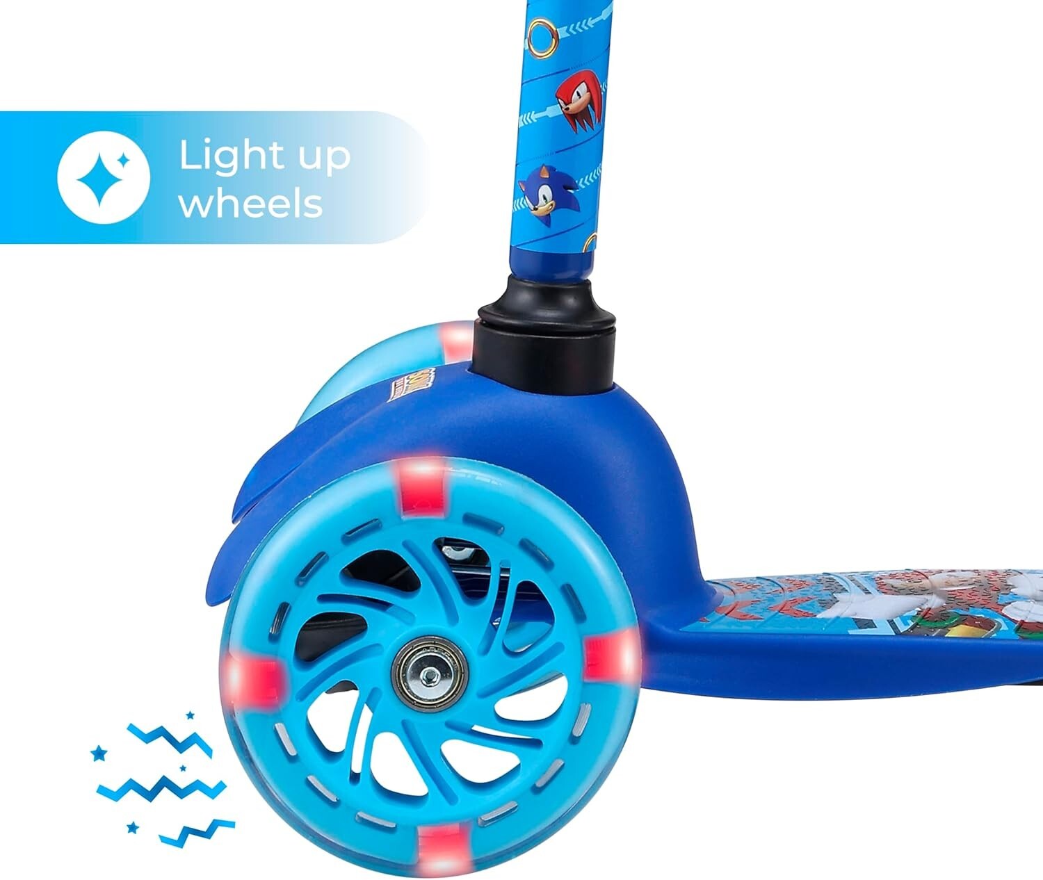 Adjustable Sonic Scooter for Kids Aged 3-5 - Light Up Wheels & Stability