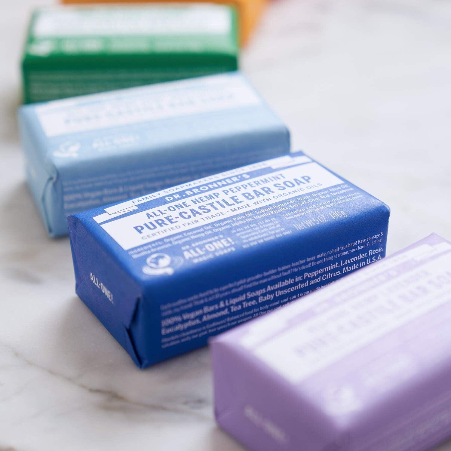 12-Pack Dr. Bronner's Peppermint Pure-Castile Bar Soap - Vegan & Cruelty-Free