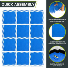 Load image into Gallery viewer, Durable ½ Inch Interlocking Foam Tiles for Home Gym &amp; Kids Play Area - 48 Sq Ft