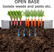 Load image into Gallery viewer, 2-Pack 8x4x1ft Galvanized Metal Raised Garden Beds with Easy Assembly &amp; Drainage