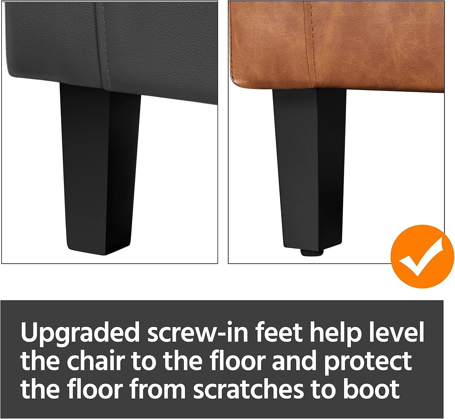 Modern Faux Leather Club Chair with Soft Seat for Living Room & Office Use