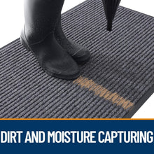 Load image into Gallery viewer, Waterproof Heavy Duty Doormat with Stripe Pattern - Easy Clean &amp; Fade Resistant
