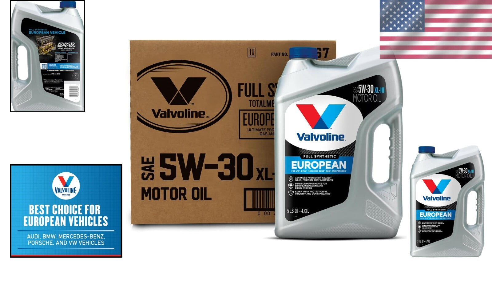 Advanced Protection Full Synthetic Motor Oil 5W-30 for European Cars - 3 Gallons