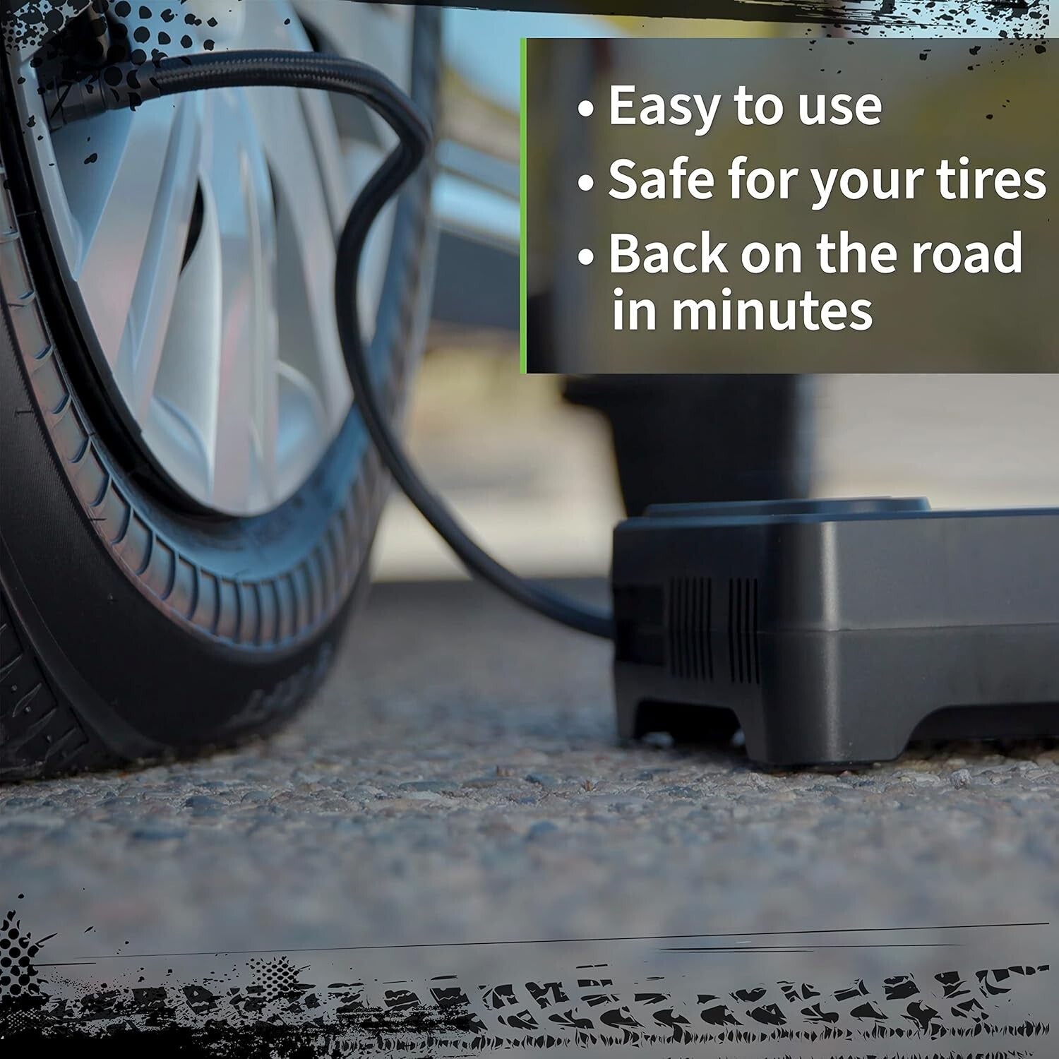 Emergency Flat Tire Repair Kit: Analog Inflator & Sealant for Quick Fixes