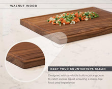 Load image into Gallery viewer, 15"x12" Reversible Walnut Cutting Board with Juice Groove - Ideal for BBQ &amp; Prep
