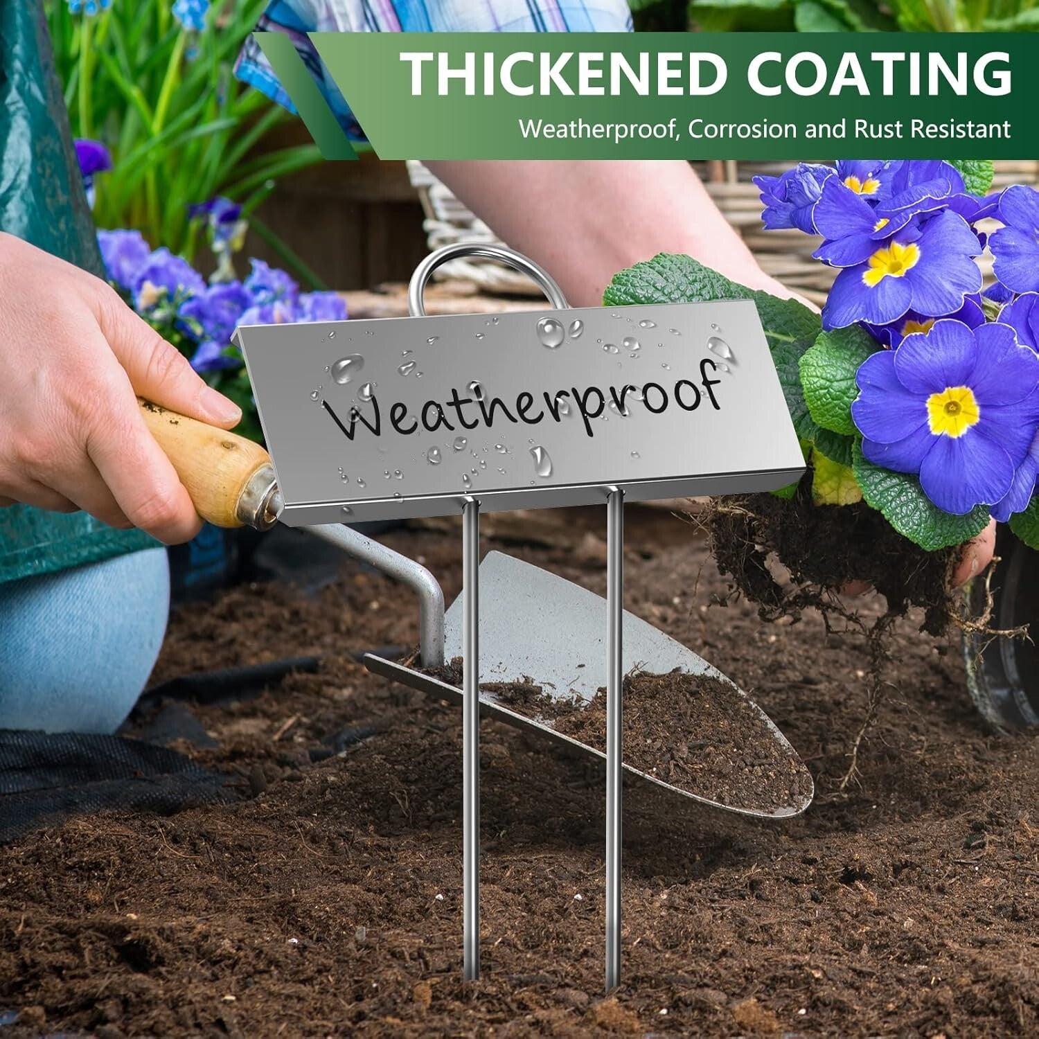 50-Pack Weatherproof Metal Plant Labels - Reusable Garden Markers, 10.6'' Height