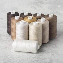 Load image into Gallery viewer, Assorted Neutral Thread Set - 10 Spools of 1200 Yard 100% Cotton for Crafting