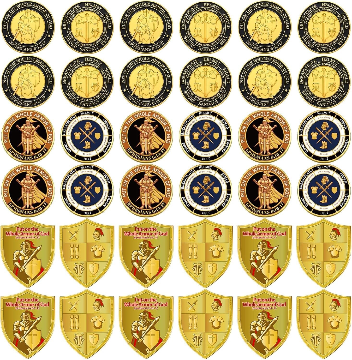 Artistic Commemorative Coins – 36 Pcs Challenge Coins for Christian Gifts