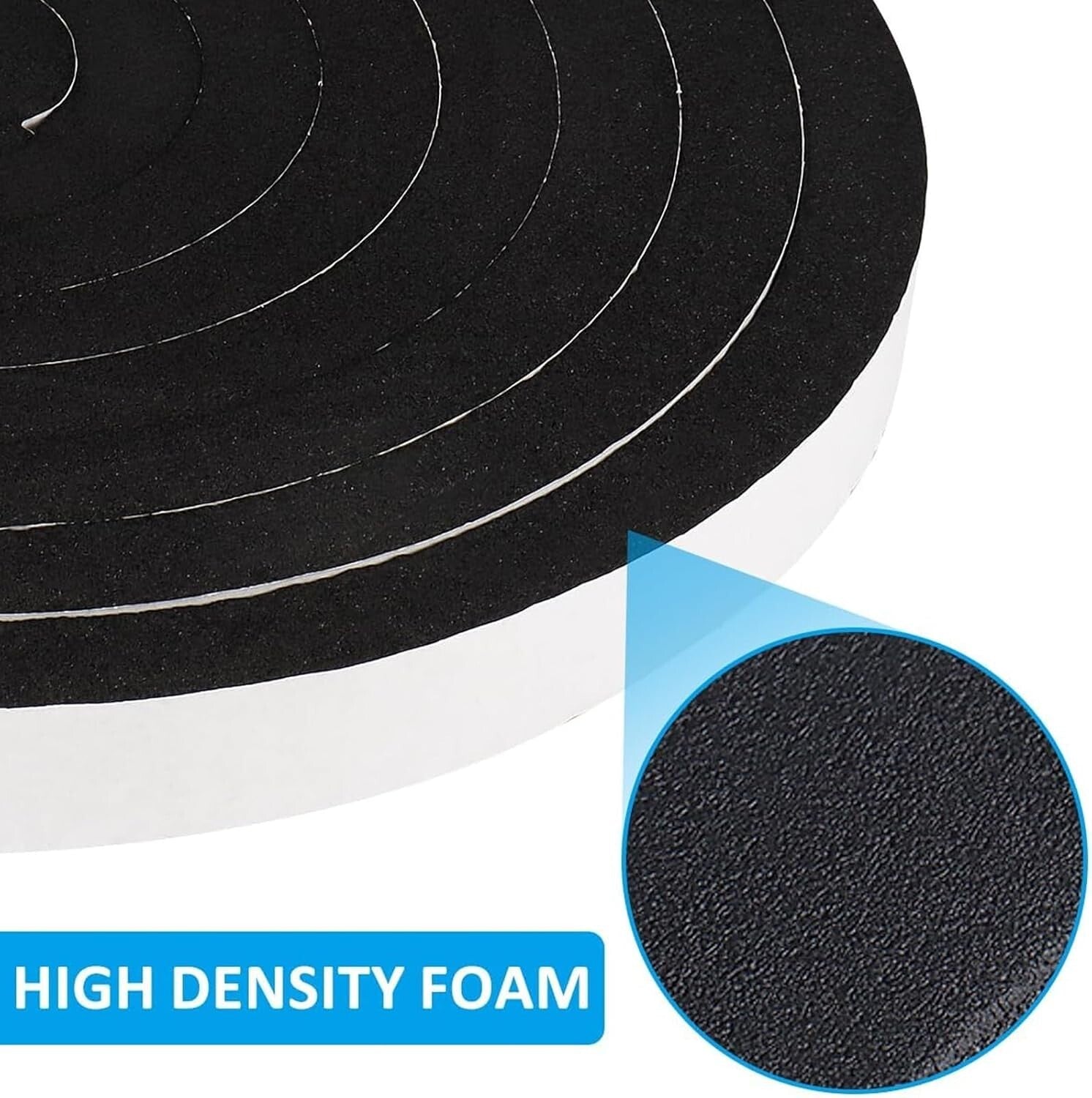 1/2in x 1/8in Foam Weather Stripping Door Seal for Noise and Draft Reduction