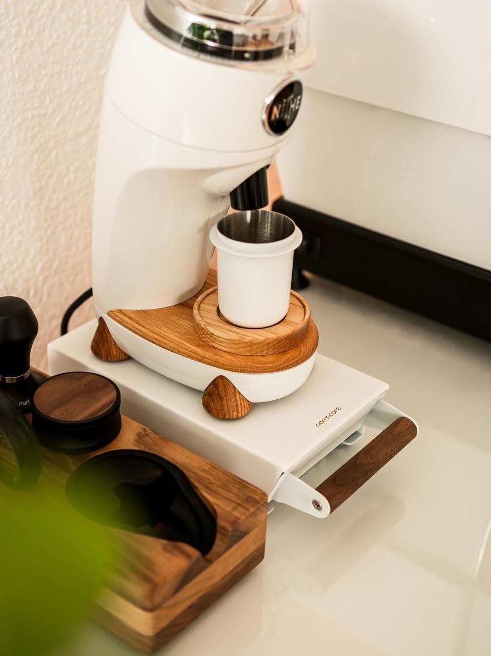 Epreo Knock Box: Coffee Knocker Drawer with Walnut Handle & Stainless Steel