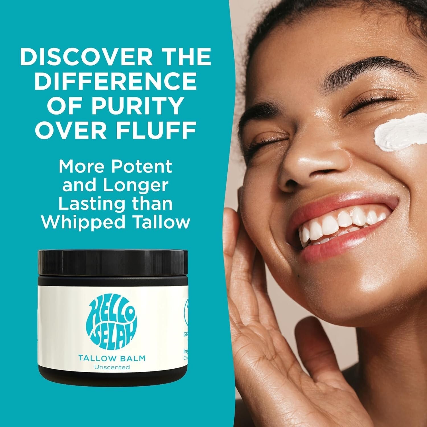 Organic Beef Tallow Balm - Unscented Moisturizer with Jojoba Oil for Vital Skin