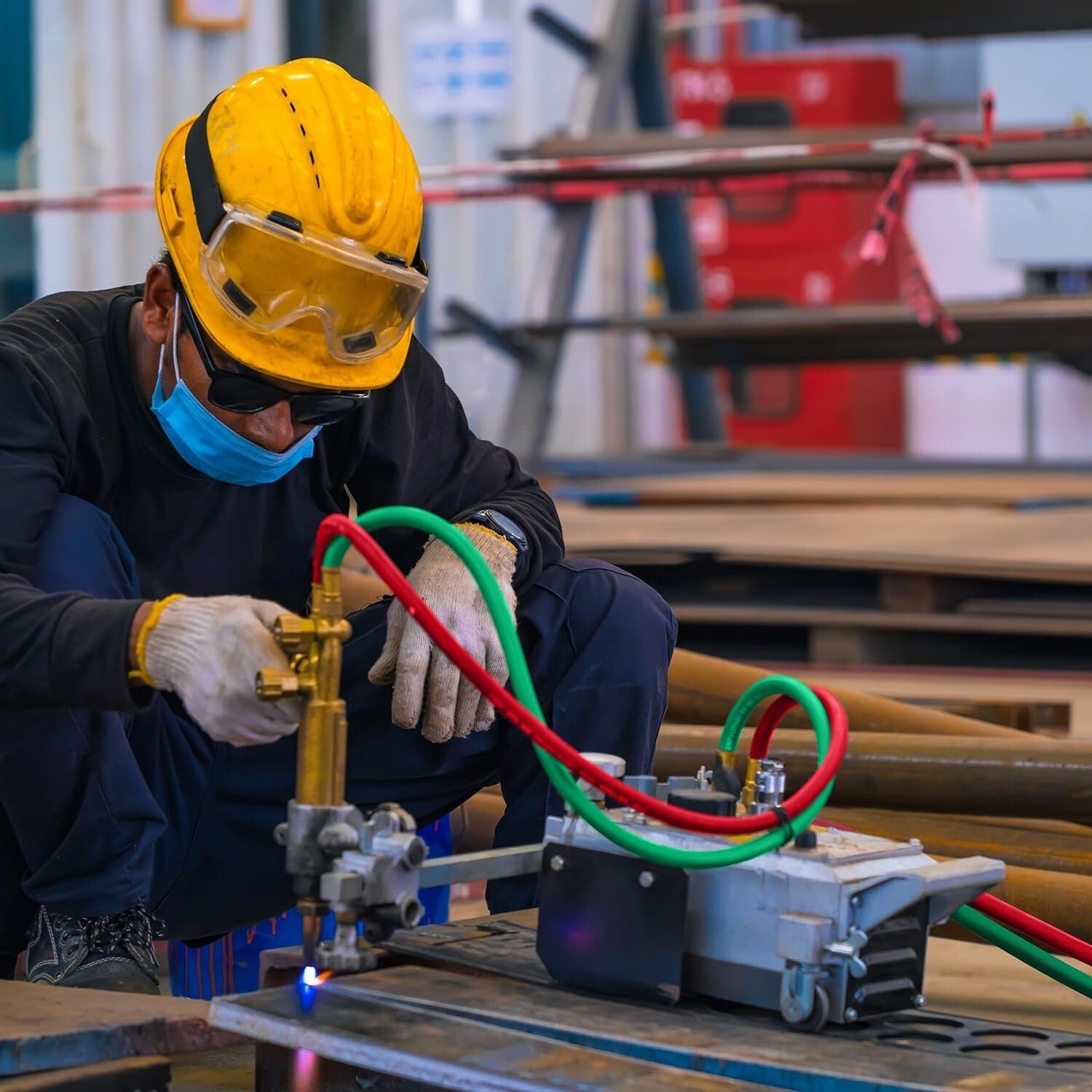 50ft Oxy Acetylene Twin Cutting Torch Hose - Durable & Flame Retardant Design