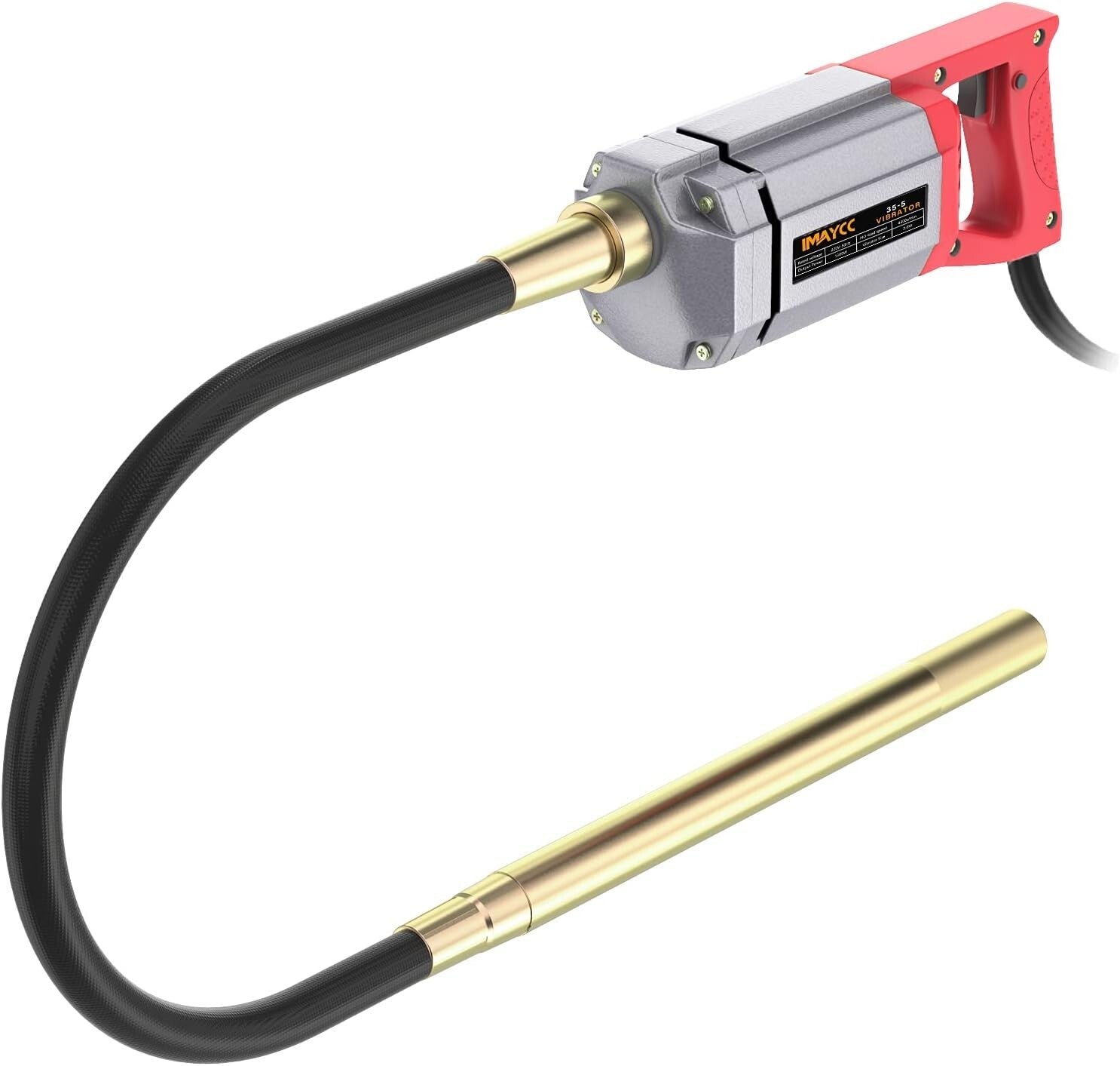 Efficient 1300W Concrete Vibrating Tool - 6.6 FT Long Copper Shaft for Easy Use