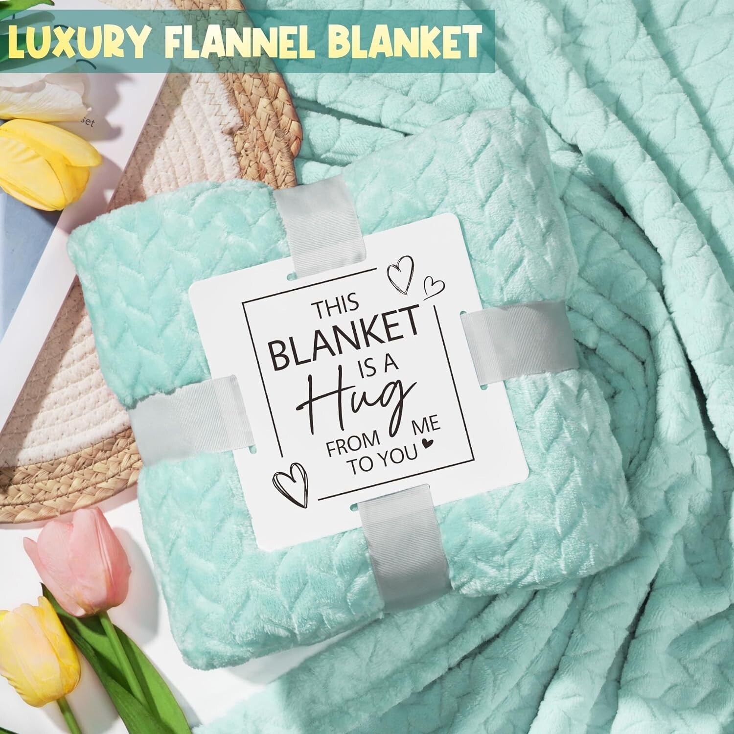 Unique Birthday Gifts for Women: Ocean Relaxing Spa Basket with Flannel Blankets