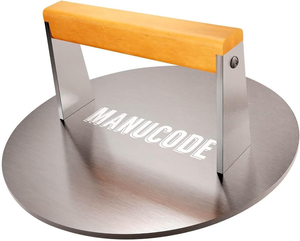 9-Inch Grill Press: Searing Panini, Steak & Chicken with Ease - Safety Handle