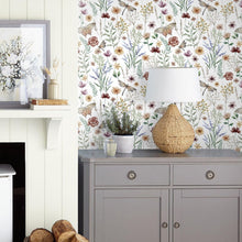 Load image into Gallery viewer, Stain-Resistant Floral Peel and Stick Wallpaper - 46.24sq.ft. Coverage