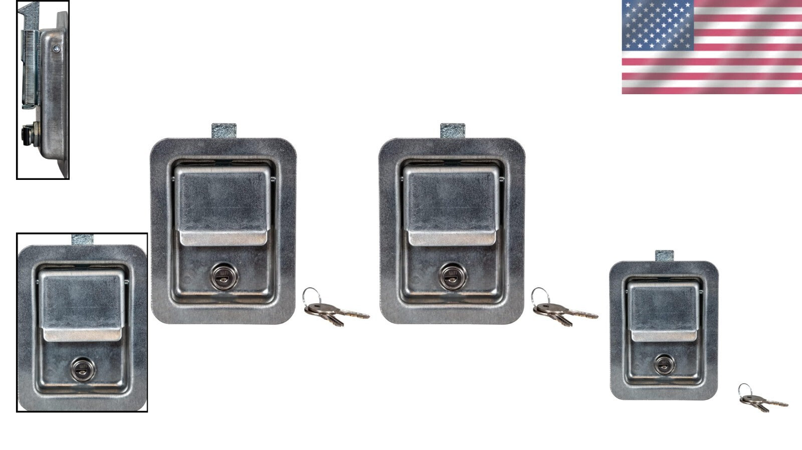 Durable Stainless Steel Locking Latches with Keys - Perfect for Tool Storage