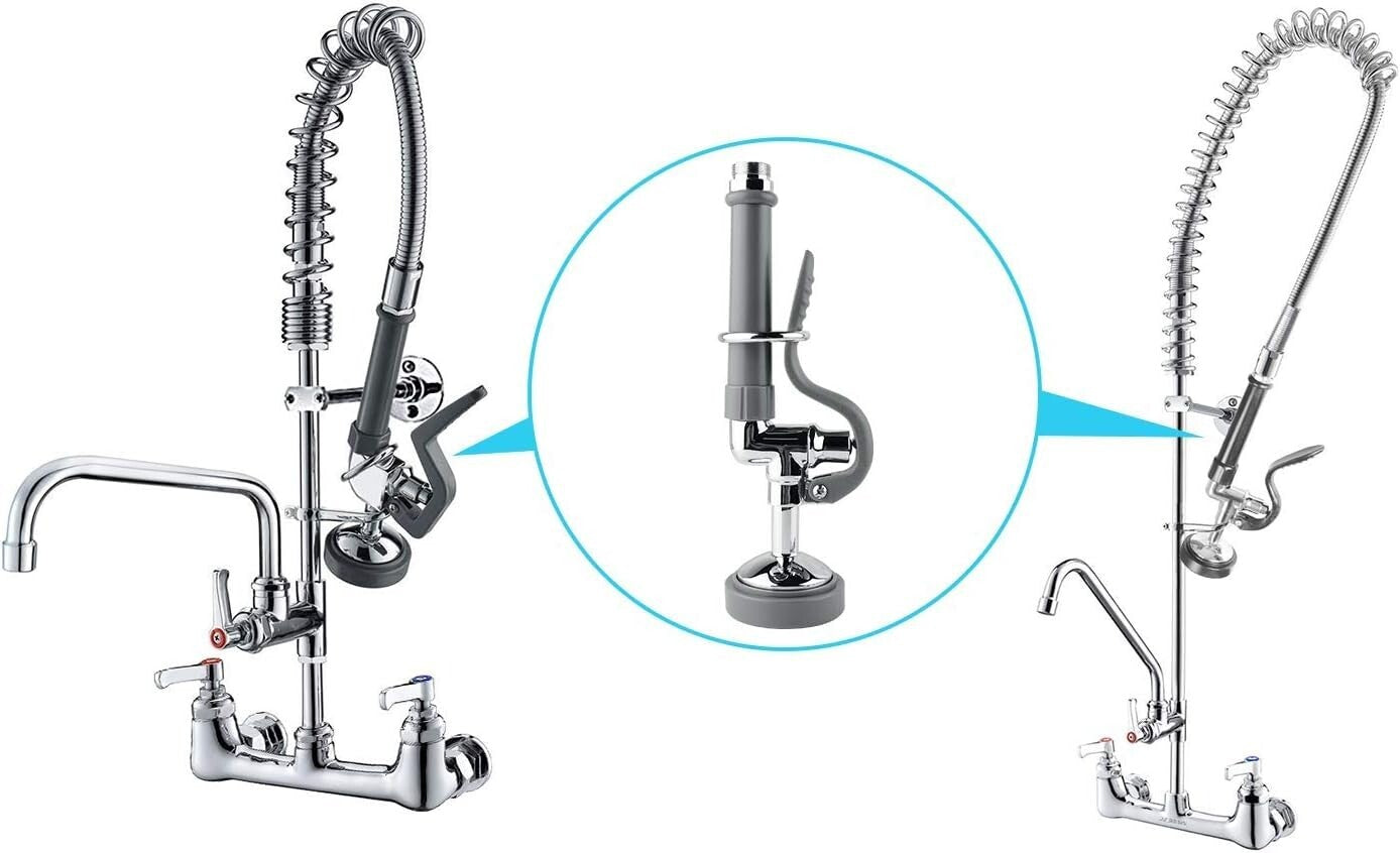 High-Pressure Commercial Faucet Sprayer - Chrome Finish for Kitchen Efficiency