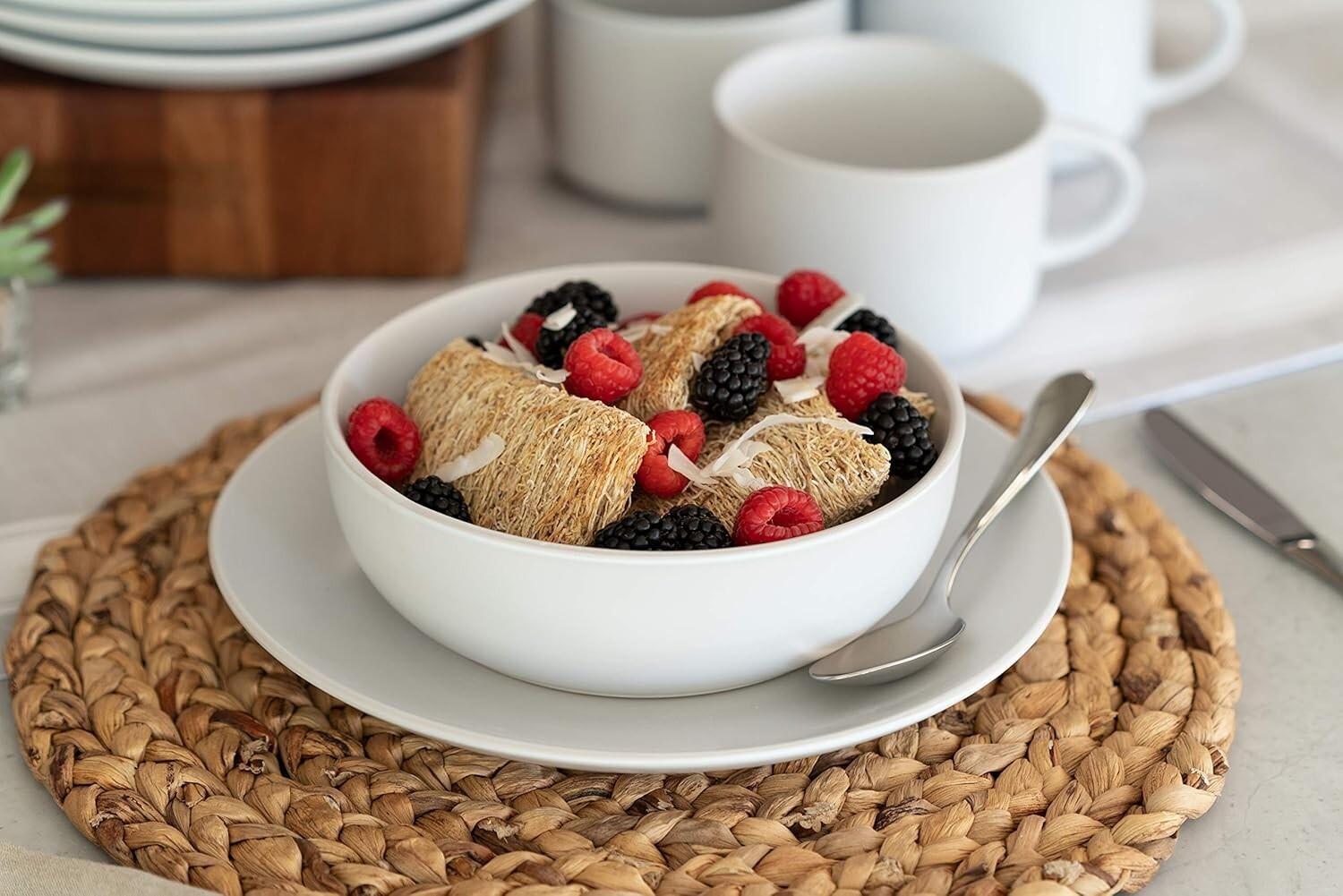 Elegant Matte Stoneware Dinnerware Pack of 16 - Microwave & Dishwasher Safe