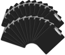 Load image into Gallery viewer, Versatile 25 Pack Black Clipboards, Letter Size 12.5x9, Low-Profile Clip Design