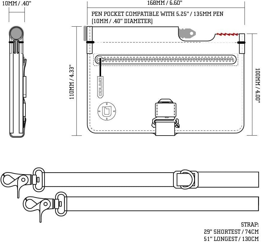 Dango Slim Minimalist RFID Travel Wallet - Bifold & Document Holder in Black