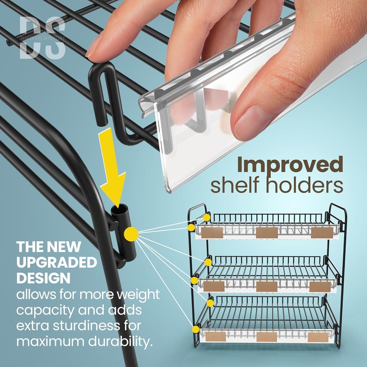 Versatile Black Metal Snack Rack with Clips - Perfect for Concession Stands