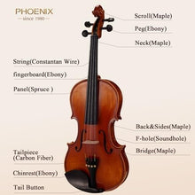 Load image into Gallery viewer, Premium 4/4 Violin Set with Ironwood Bow, Extra Strings &amp; Quality Accessories