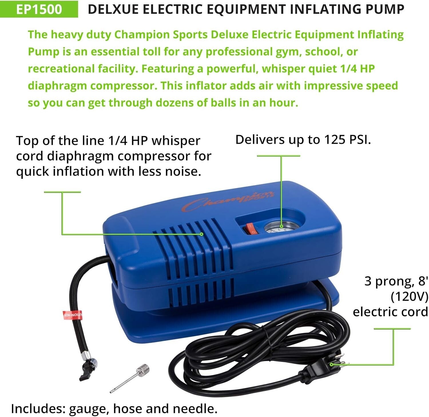 Portable Electric Air Pump - Ideal for Quick Inflation of Soccer & Football