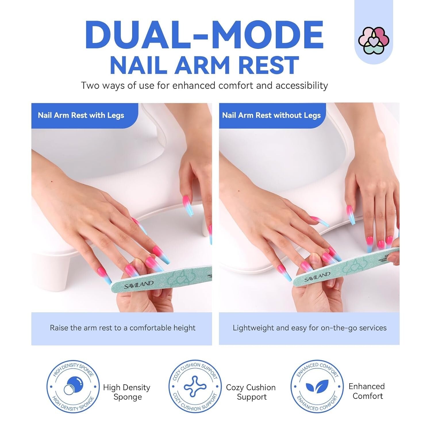 Comfortable Nail Arm Rest with Waterproof Protection - Perfect for Professionals