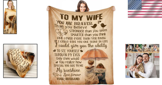 Lightweight Love Letter Blanket for Wife – Ideal Birthday & Anniversary Gift