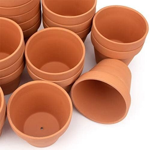 Premium Clay Nursery Pots 26-Pack with Drainage - Ideal for Succulent Displays