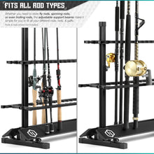 Load image into Gallery viewer, Compact Fishing Rod Holder - 24 Slots for All Rod Types, Garage Essential