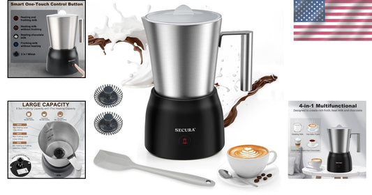 17oz Stainless Steel Electric Milk Frother for Café-Quality Lattes & More