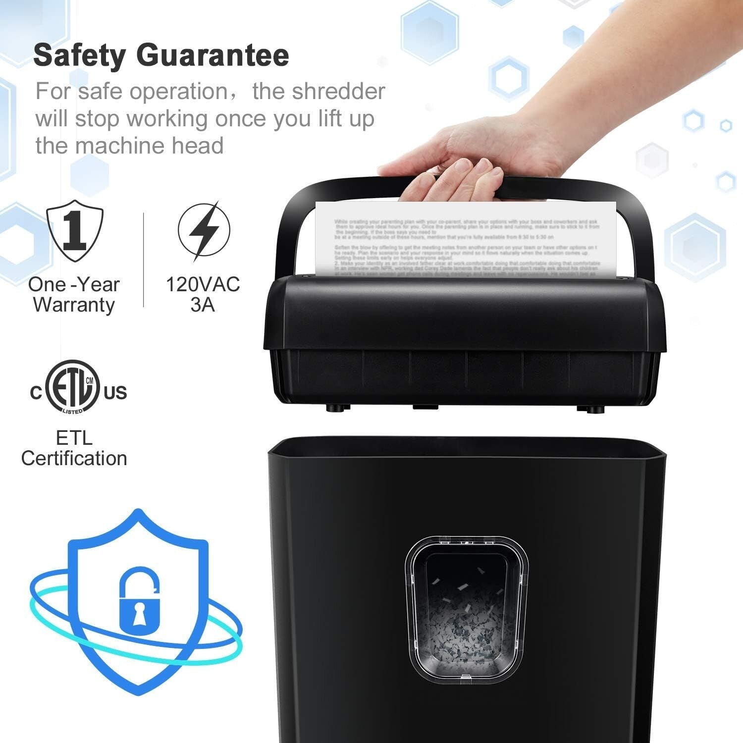 Portable Micro-Cut High-Security Paper Shredder - Easy to Use with Auto Features