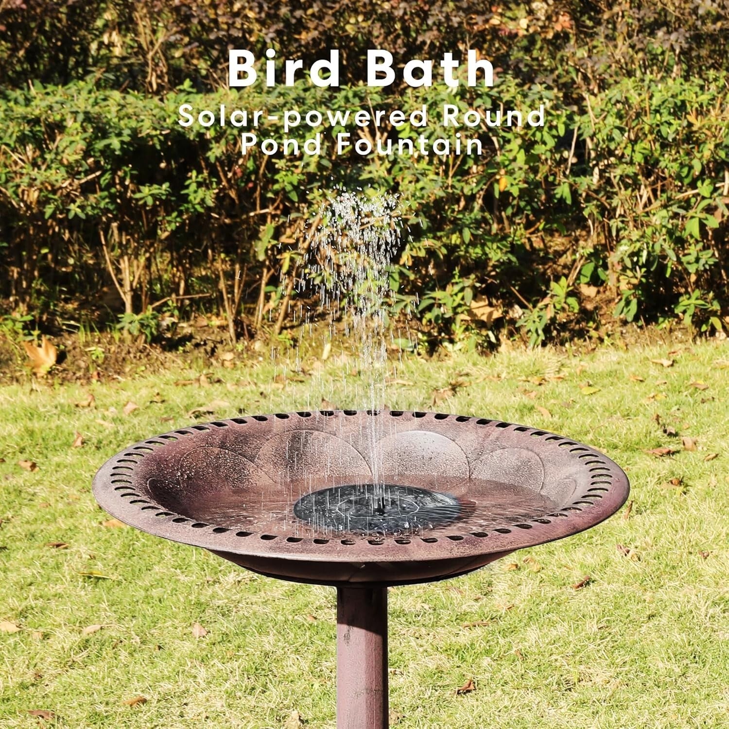 Lightweight Antique Garden Bird Bath with Solar Fountain for Wildlife Attraction