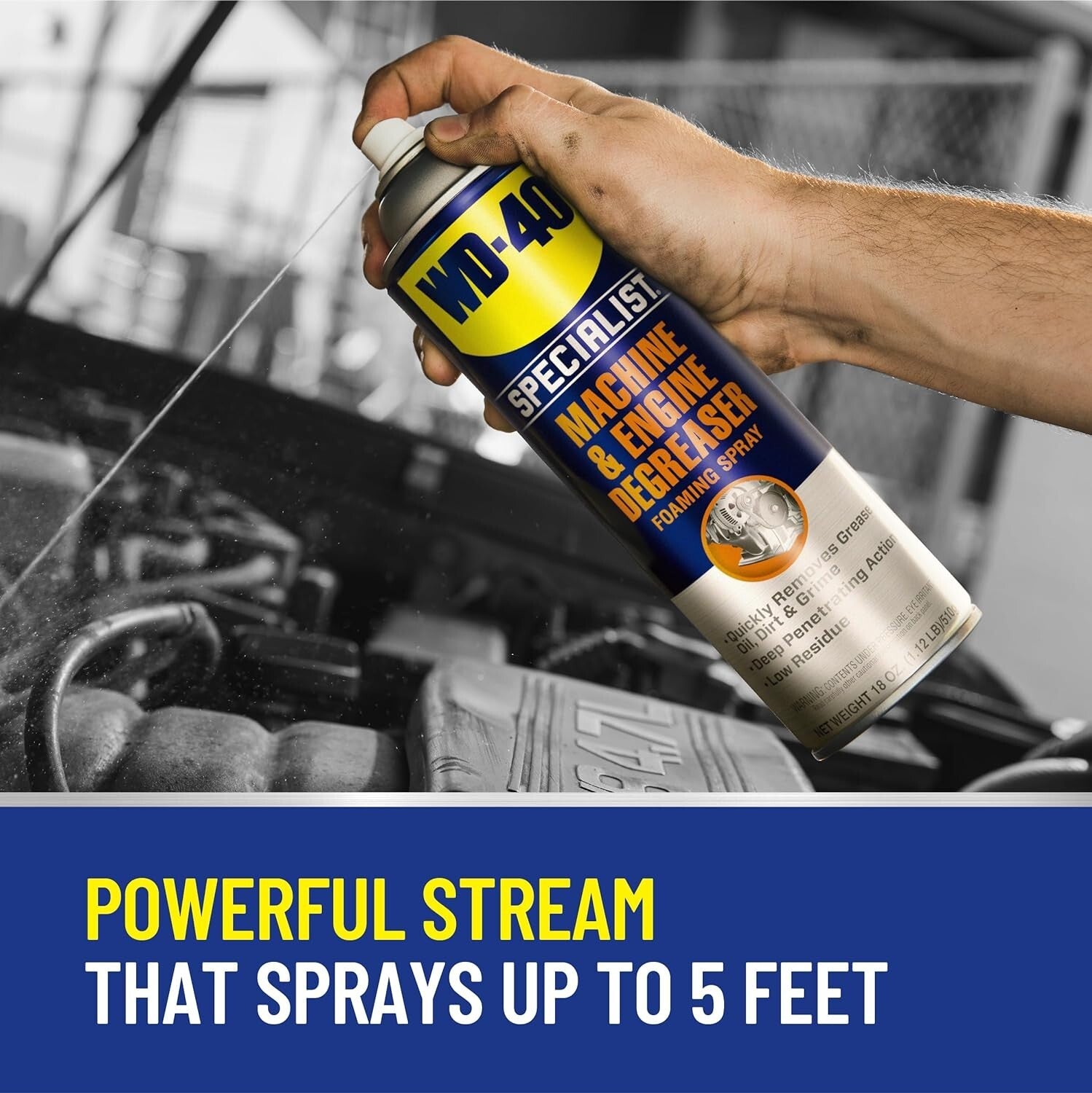 18 OZ Heavy-Duty Foaming Degreaser Spray [4-Pack] - Engine & Machinery Cleaner