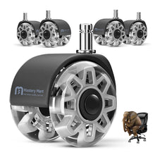 Load image into Gallery viewer, Premium Office Chair Caster Wheels - 5 Pack, 2.5 Inch, Quiet Glide Technology