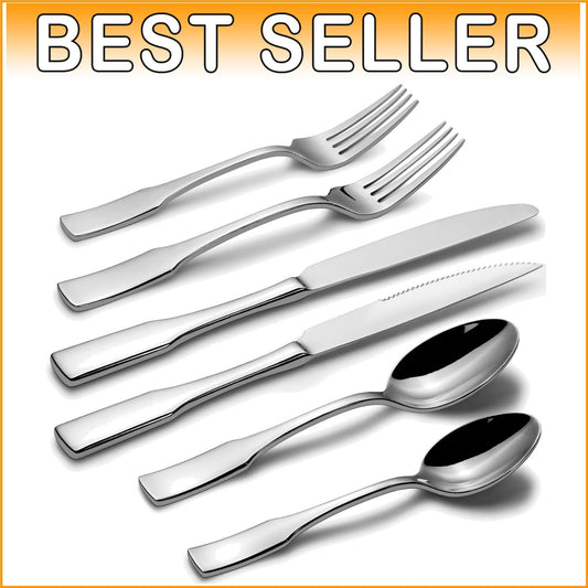 Dishwasher Safe Kate 48-Piece Cutlery Set - Mirror Polished Stainless Steel